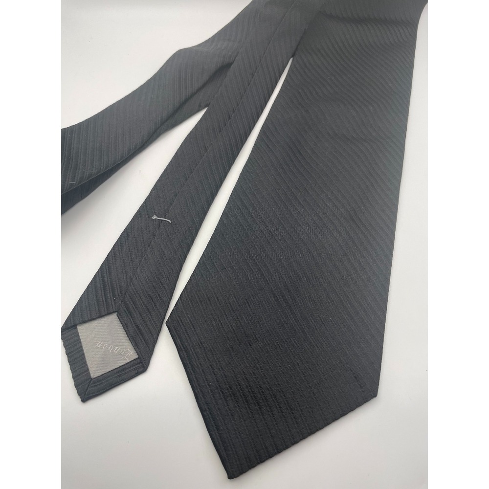 City of London by Ferrell Reed Mens Black Diagonal Ribbed Handsewn Silk Tie